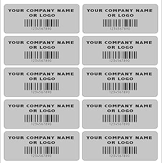 500 Silver Matte Asset Identification ID Labels 1.5" x 0.6" (38mm x 15mm), Custom Print.