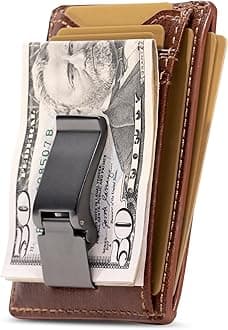 FLYNN Money Clip Wallet | Slim Card Holder | Sturdy Metal Money Clip | Front Pocket Wallet for Men