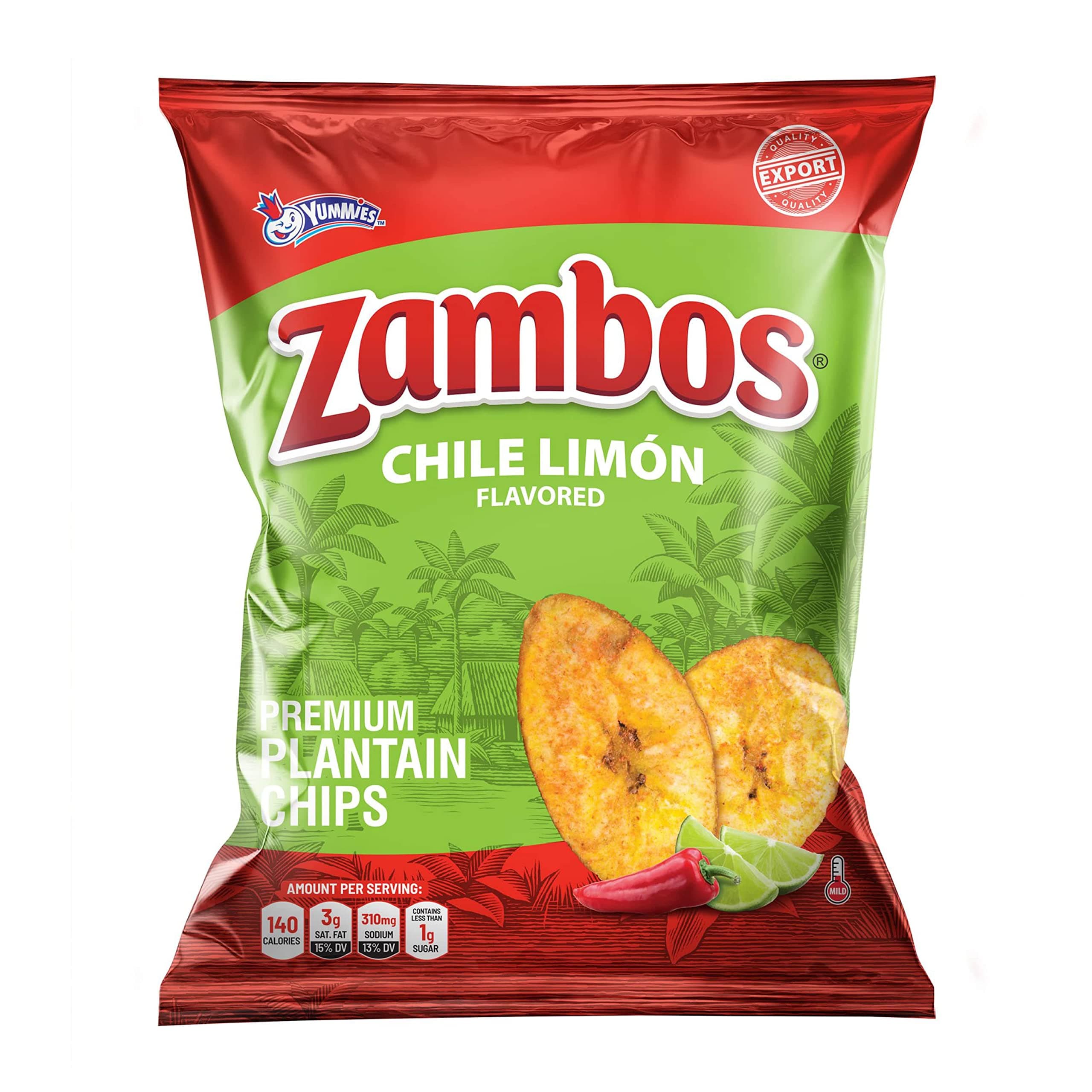 Zambos Chile Limón Plantain Chips, 5.29 oz – Crunchy Snack, Gluten Free – Bold Chili Lime Flavor – 1 Bag