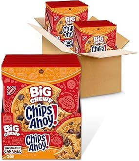 Big Chewy Chocolate Chip Cookies, Chocolatey Caramel, 14 Snack Packs (1 Cookie Per Pack)