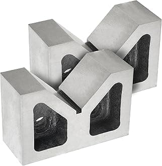 TEXALAN(R) 6 X 3-1/2 X2-1/2Inch Cast Iron V Block Set - Machined Square and Parallel - Perfect for Holding Large Jobs