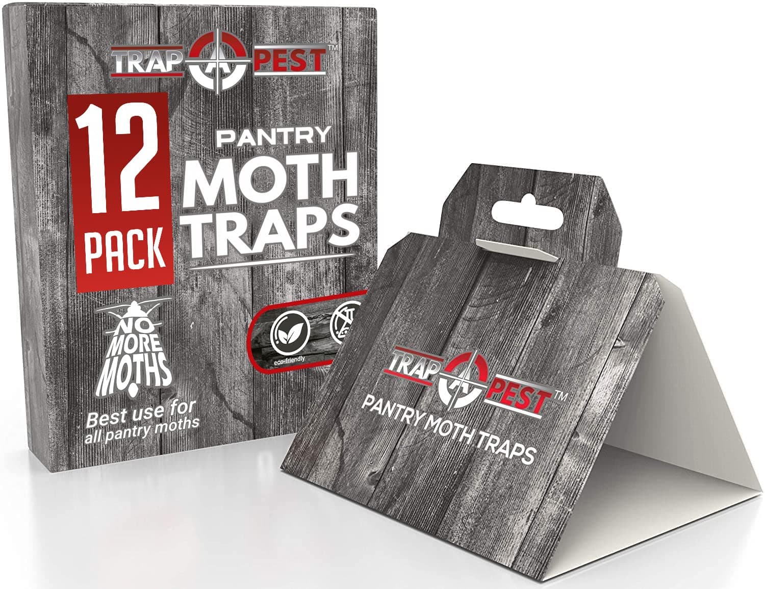 12 Pack Pantry Moth Traps - Safe and Effective for Food and Cupboard - Glue Traps with Pheromones for Pantry Moths