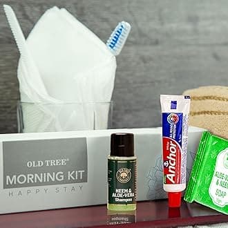 Old Tree Morning Kit for Hotel (Set of 50 Boxes) - Shampoo, Comb, Soap and Dental Kit - Hotel Toiletries Kit for Guest House, Marriage Hall
