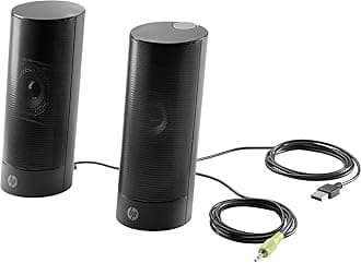 HP USB Business Speakers v2 2W Black - loudspeakers (Tabletop/bookshelf, PC, Wired, USB/3.5mm, Black, 2-way)