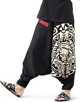 The Veshti CompanyMen's Premium Low Crotch Loose Boho Yoga Harem Pants