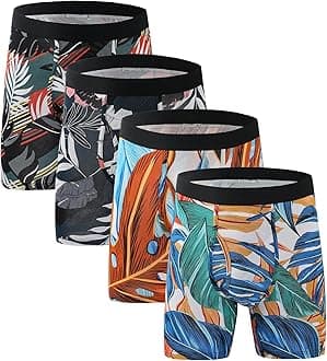 XaanelrMen's Underwear Boxer Briefs Bamboo Viscose Trunks Soft Comfortable Multipack