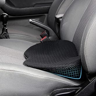 Lumbar Support Pillow - Memory Foam Car Seat Cushion- Sciatica & Lower Back Pain Relief, Back Support for Driver(Black)