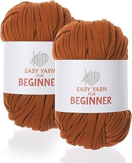 T-Shirt Yarn for Crocheting Knitting - 2 PCS Chunky Thick for Bags, Blanket, Cushions, Slippers, Storage Baskets Projects - Fabric 100g2 (3.5oz2), DIY Handmade Gift