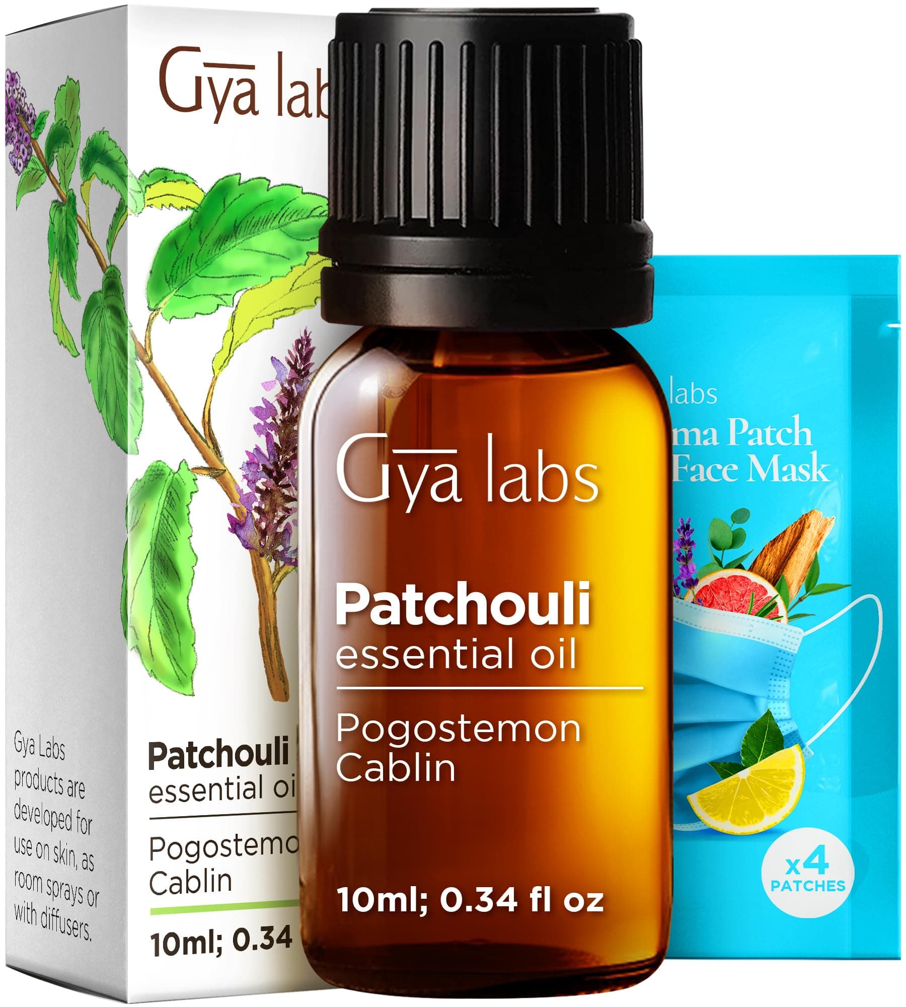 Gya Labs Patchouli Oil for Diffuser & Aromatherapy - Therapeutic Grade Patchouli Essential Oil for Skin - Patchouli oil for body, Perfume & Candle Making (10ml)