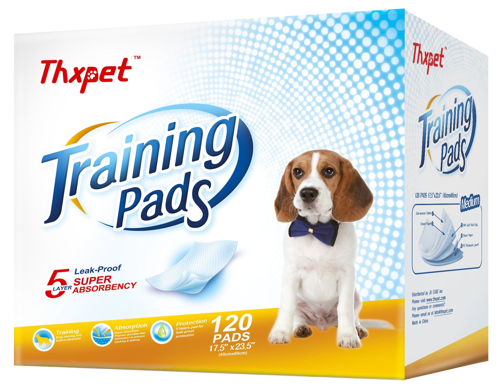 TP1-M Pet Training Pads (120 Pack), Medium