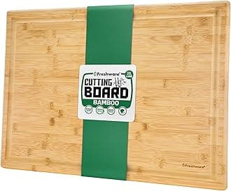 24 Inch 3XL Bamboo Cutting Boards for Kitchen, Stove Top Butcher Block, Extra Large Wooden Carving Board for Meat, Veggies, Charcuterie Board with Deep Juice Grooves (3XL, 24x18")
