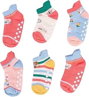 Girls ClubsCotton Anti Slip Grip Socks for Kids Boys & Girls (Assorted Random Designs)