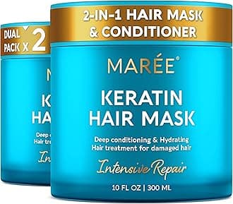 MAREE Hair Mask for Damaged Hair 2 PACK - Keratin Treatment Conditioner - Extremely Deep Conditioning Mask, Hydrating & Repairing, Keratina Mascarilla Para el Cabello