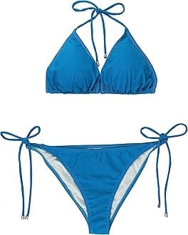 Jonathan Swim Women Two Piece Halter Padded Top Tie Side Bottom Triangle Bikini Bathing Suit…