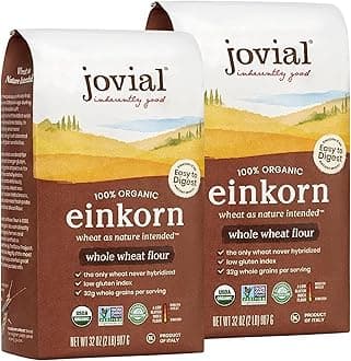 Organic Einkorn Whole Wheat Flour - Bread Baking Flour for Sourdough, High Protein, Non-GMO, For Organic Pizza & Pasta, European Italian Made, Glyphosate Free - 32 Oz, 2 Pack