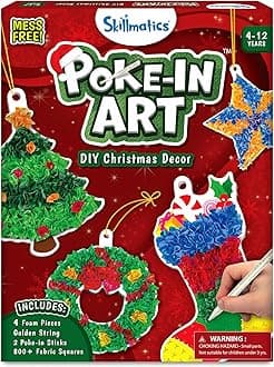 Skillmatics Poke-in Art - Christmas Decor, Mess-Free Art for Kids, DIY Craft Kits, Creative Activity, Fine Motor Skills, Gifts for Ages 4, 5, 6, 7, 8, 9, 10, 11, 12
