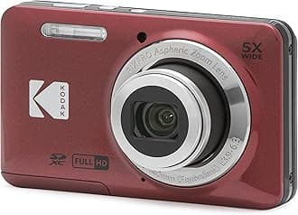 PIXPRO Easy to Use Zoom FZ55-RD 16MP Digital Camera 5x Optical Zoom Wide Angle 28mm 2.7" LCD Screen (Red)
