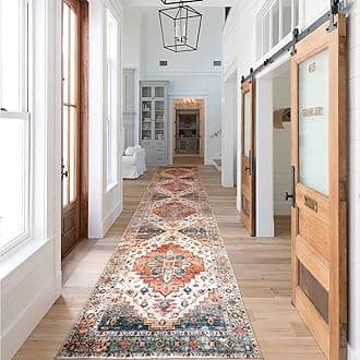 AopotaRunner Rug Non Slip Distressed Faux Wool Runners for Hallways Washable Rugs for Living Room Bedroom Kitchen Laundry Room