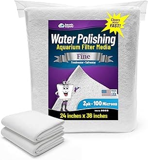 Aquarium Polishing Filter Pad, Water Polishing Pad for Aquarium Filters, Filter Floss for Fish Tank Filters, (100 Micron, 24" x 36" - 2 Pack)