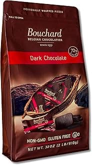 Bouchard Premium Belgian Dark Chocolate with 72% Cacao | Individually Wrapped Pieces (2 LB)L8