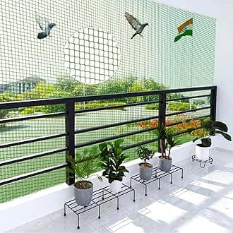 Mr. Right Pigeon Nets for Balconies (6X8 Ft, Green), Anti Bird Control Net, Heavy Duty HDPE Mesh Net for Balconies (6X8Ft), Installation Kit Included
