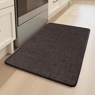 Kitchen Floor Mat, Washable Rubber Backing Non Skid Runner Rugs for Front of Sink, Office, Home Absorbent Kitchen Rugs（Brown, 17.3"x47"）