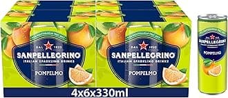San Pellegrino Italian Sparkling Drinks Tastefully Light Sparkling Grapefruit Canned Soft Drink 24 x 330ml | 70 kCals per Can