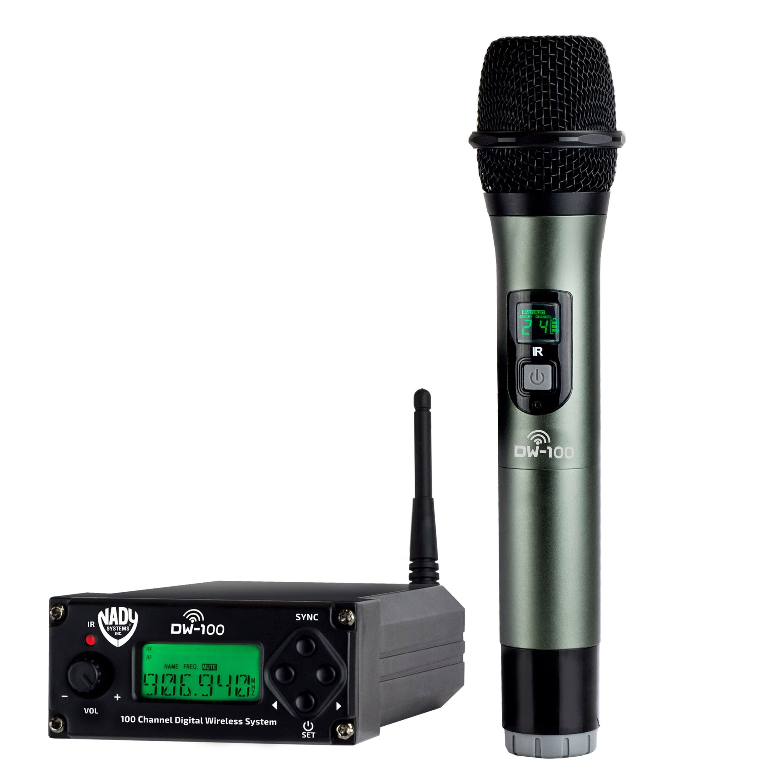 Nady DW-100 Digital 100-Channel Professional Wireless Microphone System - Live Stage Performance - Karaoke - Fixed Frequency
