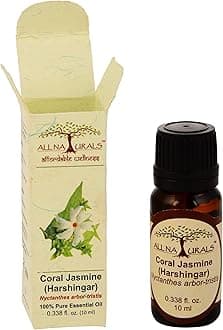 all naturals Harshingar Aka Parijaat Aka Coral Jasmine Essential Oil (Bengal) Pure,Lasting Sharp Floral Aroma For Natural Perfumes,Massage Oils,Attars,Diy Skincare & Diffusers-10 Ml