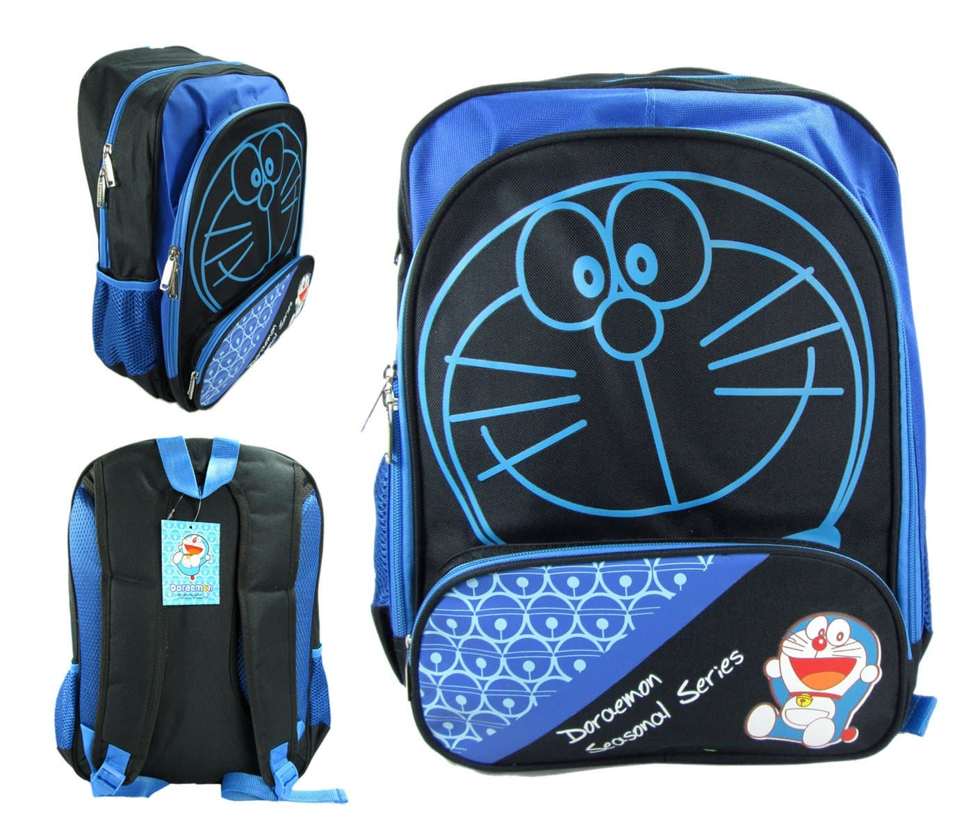 Full Size Black Seasonal Doraemon Backpack - Doraemon Bookbag