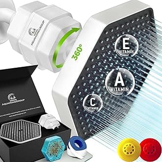 Deluxe Filtered Shower Set - 20 Stage Shower Filter for Hard Water, Chlorine, Fluoride, Heavy Metals - Vitamin C E Patent Water Filter Shower Head