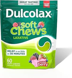 - Dulcolax Saline Laxative Soft Chews, Gentle Constipation Relief, Mixed Berry Flavor, Magnesium Hydroxide 1200 mg, 60 Count