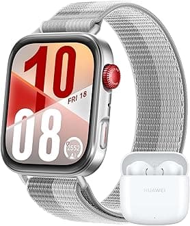 HUAWEI WATCH FIT 4 Aluminum Alloy Silver + FreeBuds SE 2 White, Smartwatch for Men Women, Ultra Slim, iOS & Android, up to 10 Days Battery Life, Bluetooth Call, GPS Running Smartwatch, AMOLED Display