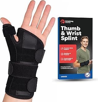 Thumb Splint & Wrist Brace | Carpal Tunnel Wrist Splint with Thumb Spica Splint | Thumb Stabilizer & Wrist Support For Tendonitis Pain, Arthritis, CMC Trigger Thumb (LARGE, LEFT HAND)