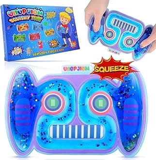 Sensory Fidget Toys for Boys Age 4 5 6 7 8-12 Year Old, Autism Calming Down Car Travel Toys, Autistic Squishy Tube Stress Relief Robot Toy Airplane Travel Games for Kids,Toddler Easter Basket Stuffers