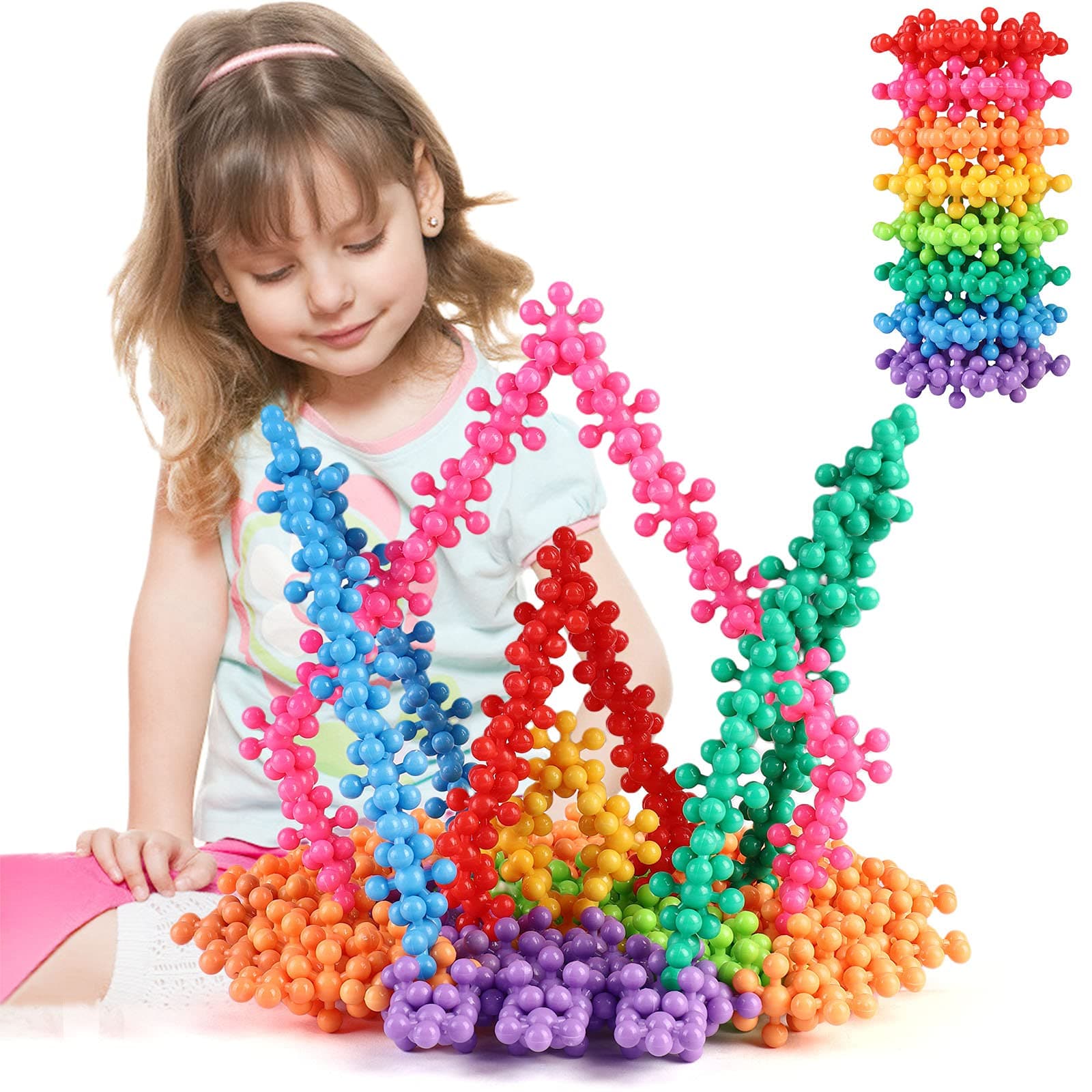 TOMYOU 200 Pieces Building Blocks STEM Toys Educational Interlocking Solid Plastic for Preschool Boys and Girls Aged 3+, Safe Material Creativity Kids Toys