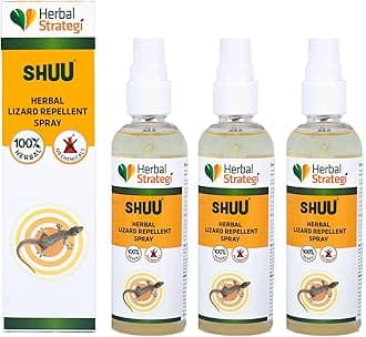 Herbal Strategi Lizard Repellent Spray - 100ml (Pack of 3) | Smarter way to Shuu Lizards away from home | 100% Herbal and Chemical free | Baby and Pet safe | Certified Ayurvedic