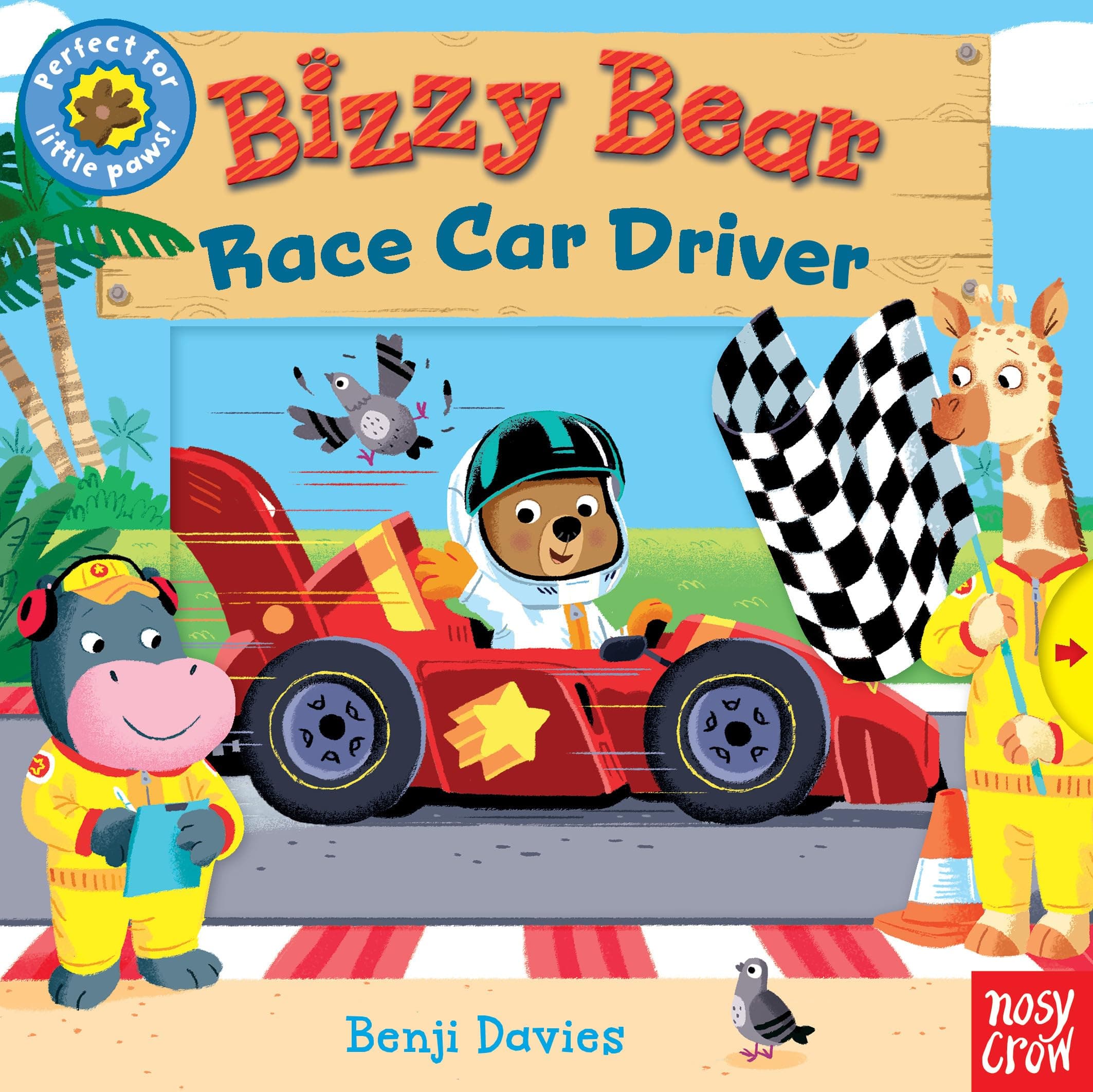 Bizzy Bear: Race Car Driver: (Interactive Board Book About Racing for Toddlers - With Sturdy Tabs and Slides to Push and Pull)
