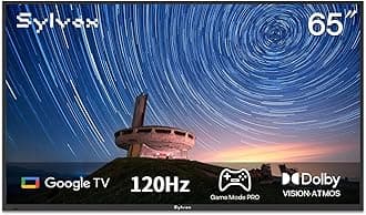 SYLVOX Outdoor TV, 65 inch 120Hz 4K Smart TVs, Weatherproof & IP55 Waterproof, Compatible with Google & Dolby Atmos, Support HDMI 2.1 & USB 3.0, 1000 Nits Outside Television for Gaming (2025 Model)
