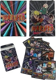 - Kids Anime Unique Card game Desk Pack, Official Anime CCG Collectable Playing Foil Cards, Anime Merchandise Gift, Pack of 55 (Naruto Cards Black)