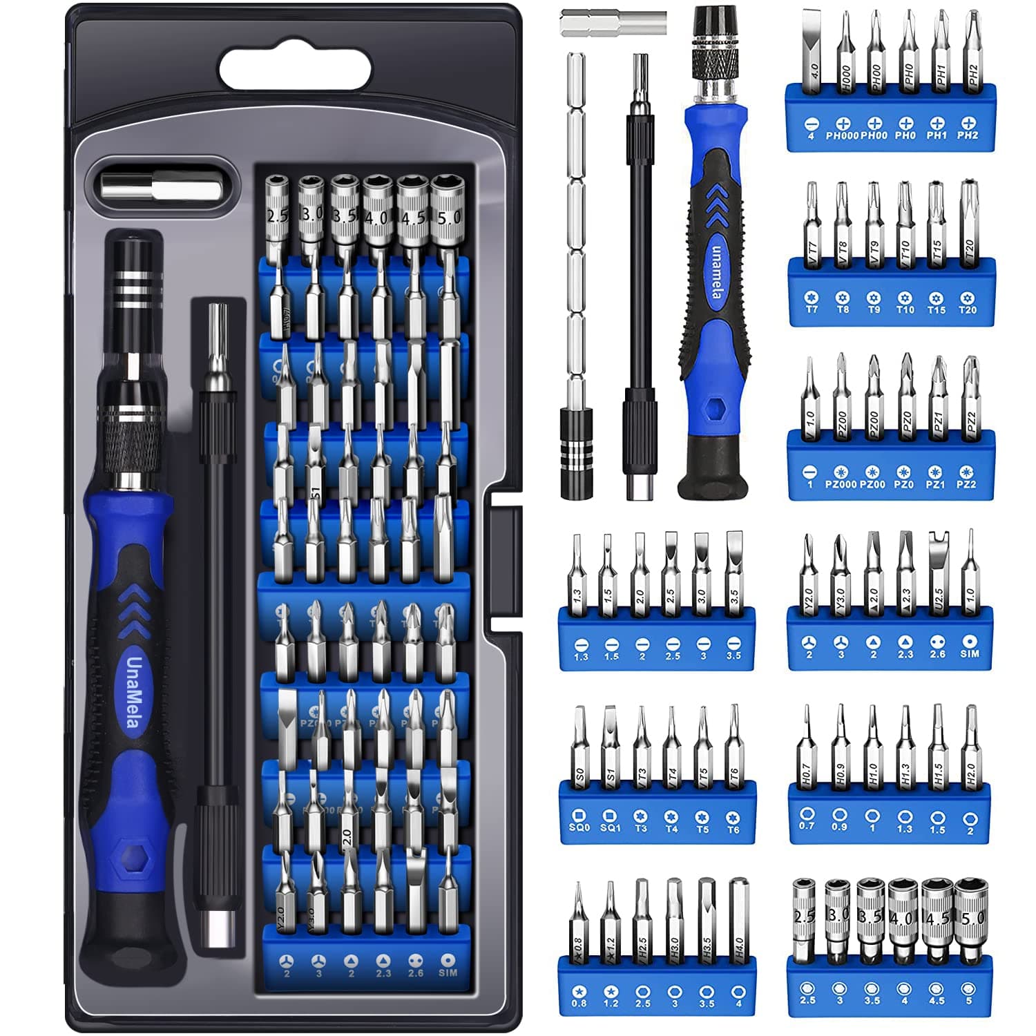 Electronics Precision Screwdriver Set: 61 in 1 Small Magnetic Repair Tool Kit Mini Screw Driver with Case for Computer, Laptop, PC, iPhone, Xbox, PS4/5, Controller, Gamer Tech Gifts for Men