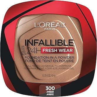 L’Oréal Paris L'Oreal Infallible 24 Hour Fresh Wear Waterproof Powder Foundation, 300 Amber