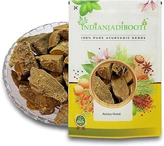 IndianJadiBooti Amba Haldi - Aamba - Aama Haldi - Kasturi Haldi - Curcuma amada - Wild Turmeric, 900 Grams