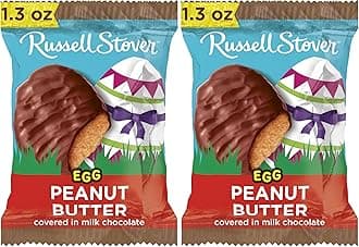 Russell Stover Easter Peanut Butter Milk Chocolate Easter Egg, 1.3 oz each (Pack of 36)