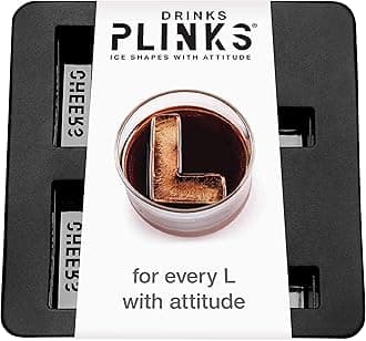DRINKSPLINKS Letter L Personalized Ice Cubes Mold With Initials. Custom Ice Cube Trays are Thoughtful Customized Gifts, Fun Cocktail Accessories, Monogram Whiskey and Bourbon Gifts for Men and Women