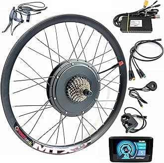 48V2000W Motor Wheel for Electric Bicycle MTB 26inch Hub Motor Kit Rear Drive with TFT Color Display E-Bike Kit Waterproof Engine Mountain Bike Electric Kit