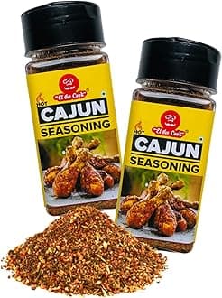 EL The Cook Cajun Seasoning | Hot & Spicy Mix with Smoked Paprika, Spices & Herbs | 100% Natural & Vegetarian | 50g x 2 Pack