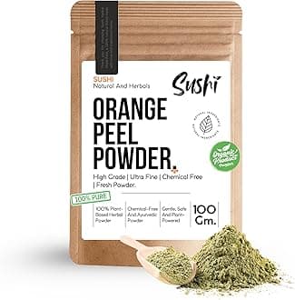 Sushi Orange Peel Powder | Natural Skin Brightening & Face Pack Ingredient | Organic Food Grade | Pure Dried Orange Fruit Peel Powder | Pack of 1 | 100gm