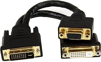 StarTech.com 8in Wyse DVI Splitter Cable - DVI-I to DVI-D and VGA - M/F - Comparable to Wyse DVI Y-Cable