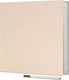 Vienrose Photo Album Self Adhesive 4x6 5x7 3x5 8x10 10x12 Scrapbook Album DIY Scrap Book with A Metallic Pen (13"x12.6" 60 Pages, Beige)
